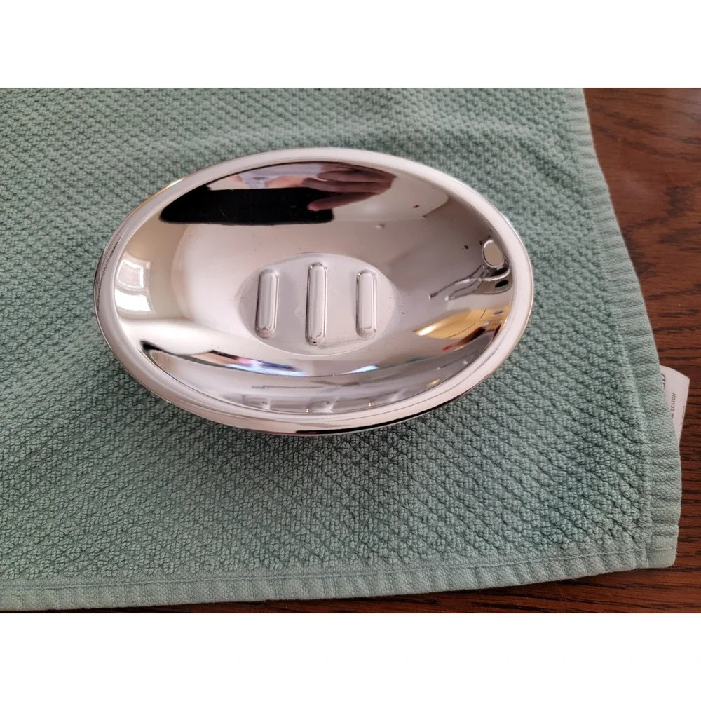 Countertop‎ Chrome Towel Holder, Mirror & Soap Holder Bath Set